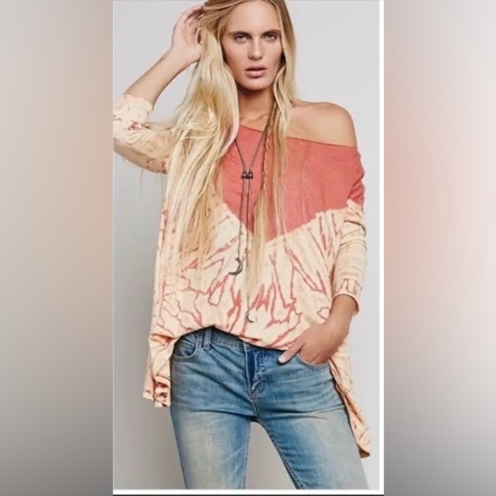 We The Free Coastal Oversized Tie Dye Tunic Medium